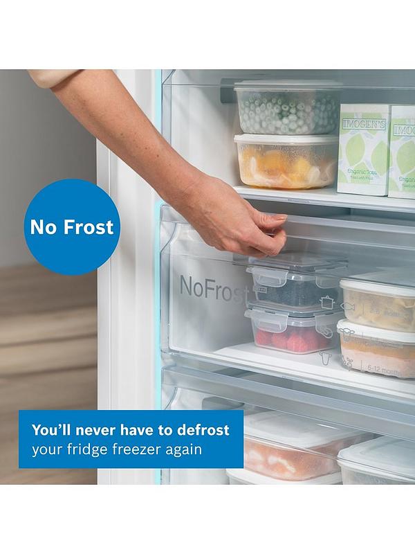 Bosch Series 4 KGN362WDFG 60/40, Frost Free, 60cm Wide Fridge Freezer - White - Image 5